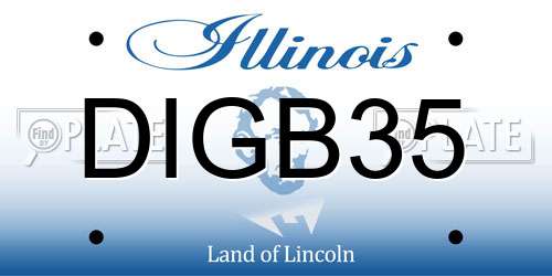 DIGB35 Illinois License Plate