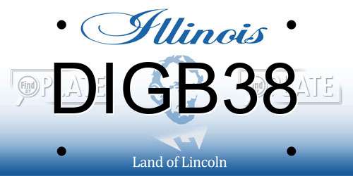 DIGB38 Illinois License Plate