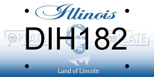 DIH182 Illinois License Plate