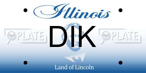 DIK Illinois License Plate