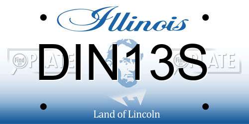 DIN13S Illinois License Plate