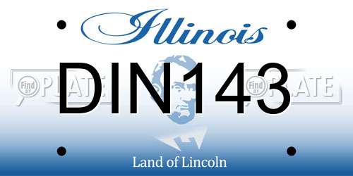 DIN143 Illinois License Plate