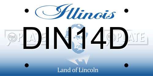 DIN14D Illinois License Plate