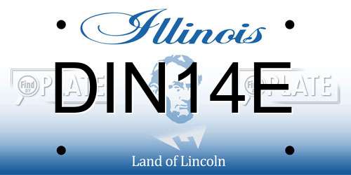DIN14E Illinois License Plate