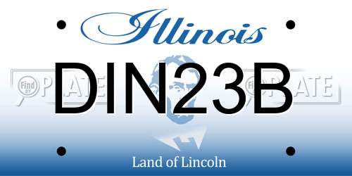 DIN23B Illinois License Plate