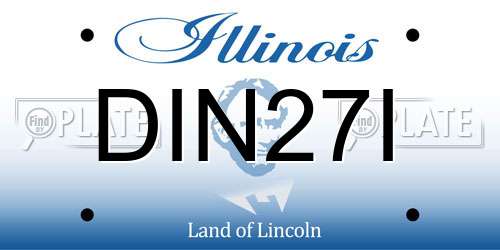 DIN27I Illinois License Plate