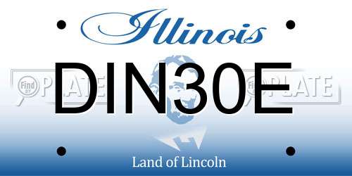 DIN30E Illinois License Plate