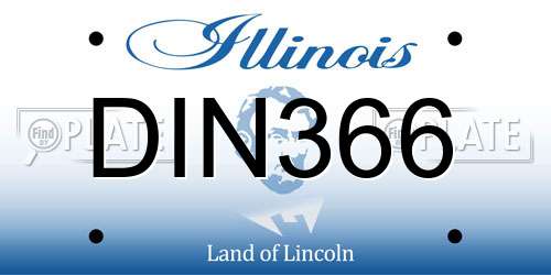DIN366 Illinois License Plate
