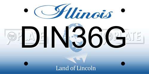 DIN36G Illinois License Plate