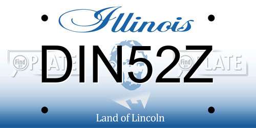 DIN52Z Illinois License Plate