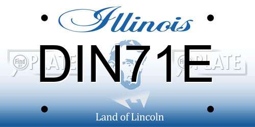 DIN71E Illinois License Plate