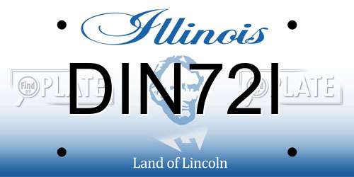 DIN72I Illinois License Plate