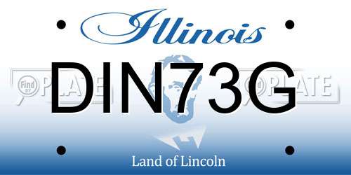 DIN73G Illinois License Plate