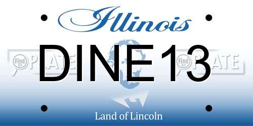DINE13 Illinois License Plate