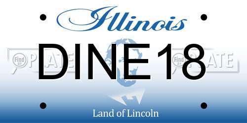 DINE18 Illinois License Plate