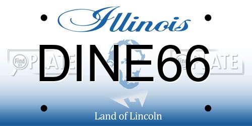 DINE66 Illinois License Plate