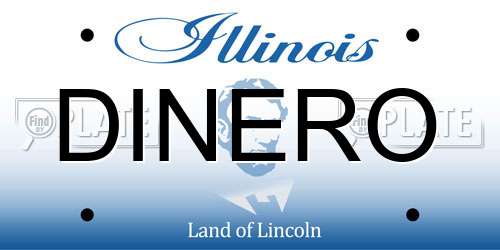 DINERO Illinois License Plate