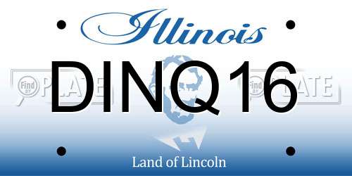 DINQ16 Illinois License Plate
