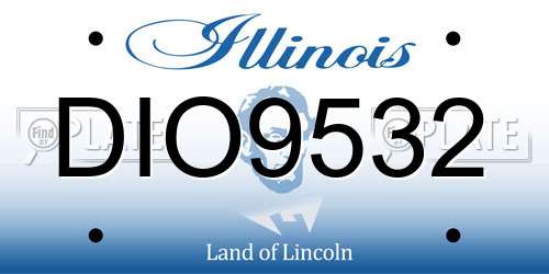 DIO9532 Illinois License Plate