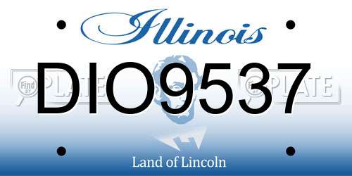 DIO9537 Illinois License Plate