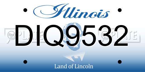 DIQ9532 Illinois License Plate