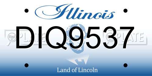 DIQ9537 Illinois License Plate