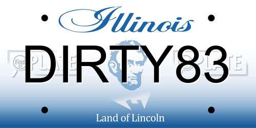 DIRTY83 Illinois License Plate