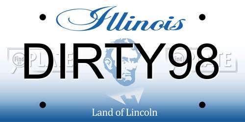 DIRTY98 Illinois License Plate