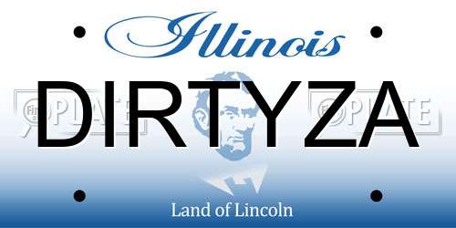 DIRTYZA Illinois License Plate