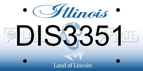 DIS3351 Illinois License Plate
