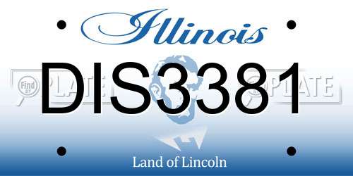 DIS3381 Illinois License Plate