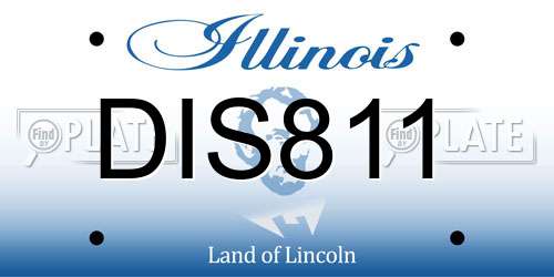 DIS811 Illinois License Plate