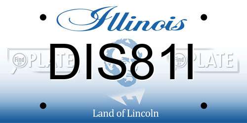 DIS81I Illinois License Plate