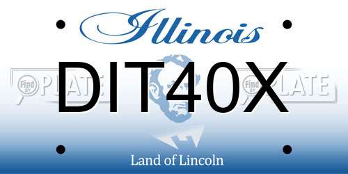 DIT40X Illinois License Plate