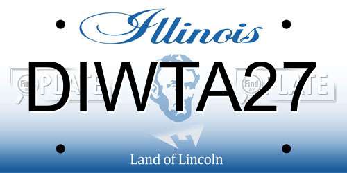 DIWTA27 Illinois License Plate