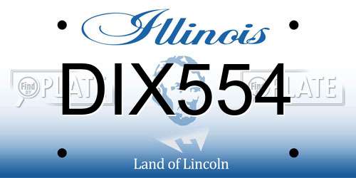 DIX554 Illinois License Plate