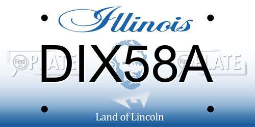 DIX58A Illinois License Plate