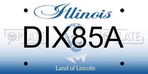 DIX85A Illinois License Plate