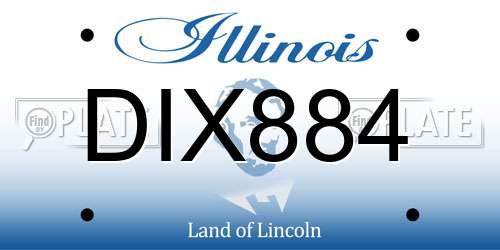 DIX884 Illinois License Plate