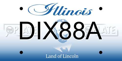 DIX88A Illinois License Plate