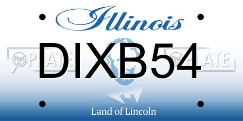 DIXB54 Illinois License Plate