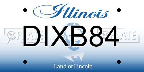 DIXB84 Illinois License Plate