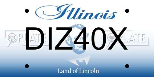 DIZ40X Illinois License Plate