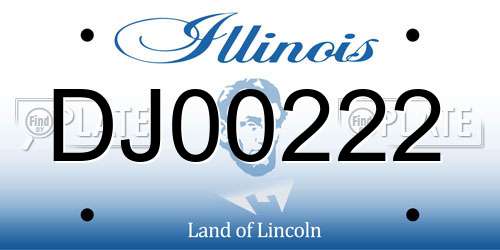 DJ00222 Illinois License Plate