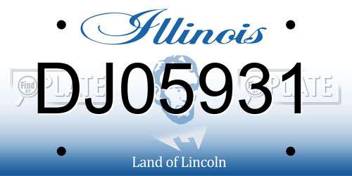DJ05931 Illinois License Plate