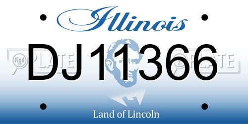 DJ11366 Illinois License Plate