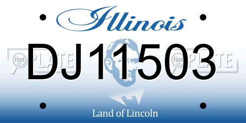 DJ11503 Illinois License Plate