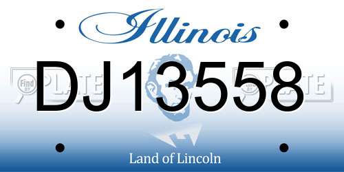 DJ13558 Illinois License Plate