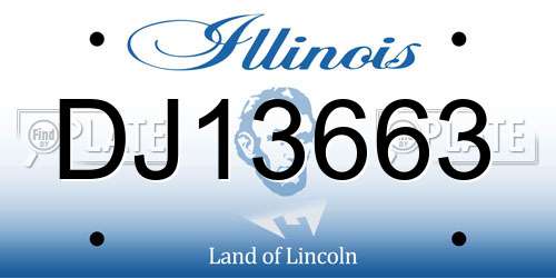 DJ13663 Illinois License Plate