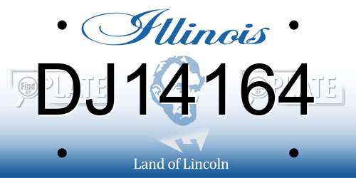 DJ14164 Illinois License Plate